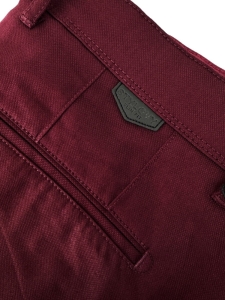Spodnie męskie materiałowe chinosy bordowe slim fit 3018