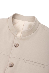 Beżowa marynarka męska ze stójką casual slim fit Stylovy 2182