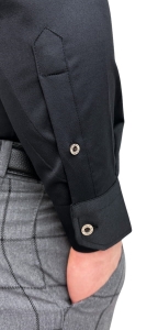Czarna koszula męska ze stójką slim fit kieszonka Rs-684S