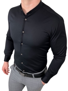 Czarna koszula męska ze stójką slim fit Rs 1180s
