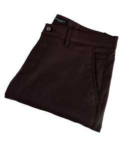 Czekoladowe spodnie męskie materiałowe chinosy czekolada slim fit M-100 5100