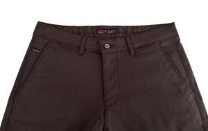 Czekoladowe spodnie męskie materiałowe chinosy czekolada slim fit M-100 5100