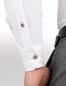 Biała koszula męska slim fit ze stójką S-1444