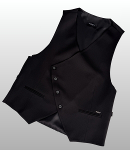 Kamizelka garniturowa męska czarna do garnituru slim fit elegancka Stylovy D-1188