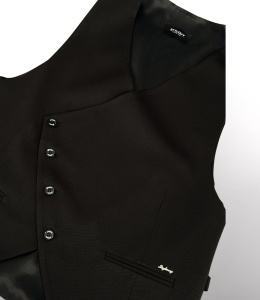 Kamizelka garniturowa męska czarna do garnituru slim fit elegancka Stylovy D-1188