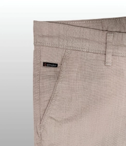 Spodenki męskie beżowe szorty chinos bermudy bawełniane slim fit 250