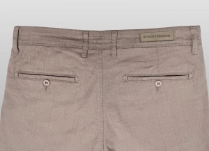 Spodenki męskie beżowe szorty chinos bermudy bawełniane slim fit 250