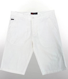 Spodenki męskie białe szorty chinosy bawełniane slim fit 250