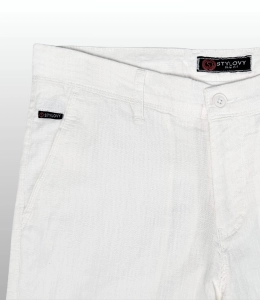 Spodenki męskie białe szorty chinosy bawełniane slim fit 250