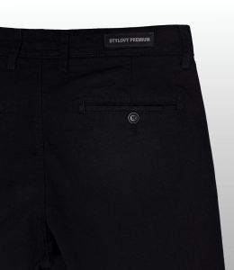 Spodenki męskie czarne szorty chinosy bawełniane slim fit 250