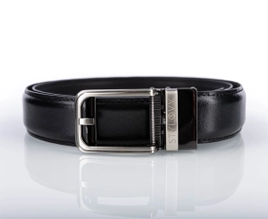 Pasek skórzany męski czarny automatyczny z klasyczną klamrą - Modus Belt