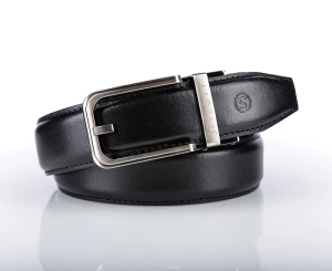 Pasek skórzany męski czarny automatyczny z klasyczną klamrą - Modus Belt