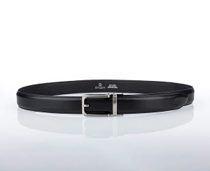 Pasek skórzany męski czarny automatyczny z klasyczną klamrą - Modus Belt
