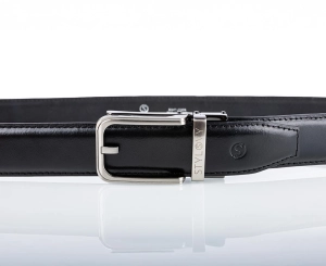 Pasek skórzany męski czarny automatyczny z klasyczną klamrą - Modus Belt