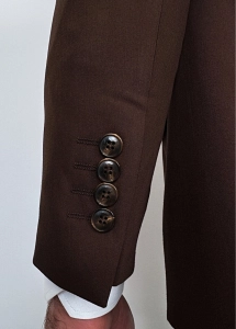 Brązowy garnitur męski czekoladowy slim fit 5644