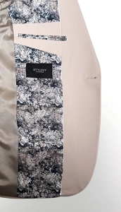Beżowy garnitur męski kremowy slim fit 5645