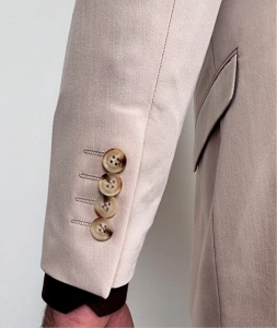 Beżowy garnitur męski kremowy slim fit 5645
