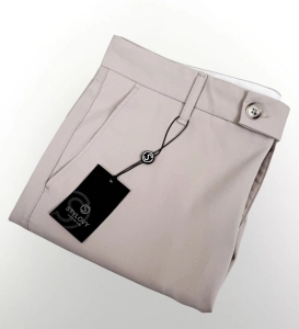 Beżowy garnitur męski kremowy slim fit 5645