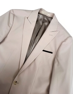 Beżowy garnitur męski kremowy slim fit 5645