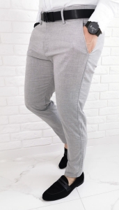Jasnoszare bawełniane eleganckie spodnie slim fit 1474
