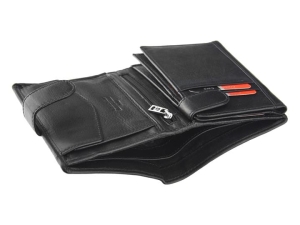 Pierre Cardin Tilak 25 326A nero męski pionowy skórzany czarny portfel