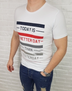 Biały męski T-shirt Tommy Life Betterday