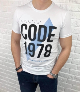 Biały męski T-shirt Tommy Life Code