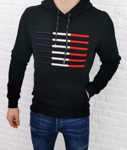 Czarna bluza z kapturem Tommy life 87646