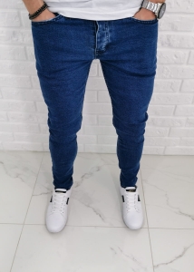 Granatowe klasyczne jeansy slim fit Denim 560
