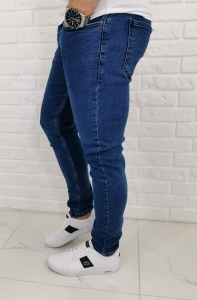 Granatowe klasyczne jeansy slim fit Denim 560