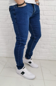 Granatowe klasyczne jeansy slim fit Denim 560