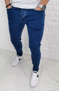Granatowe klasyczne jeansy slim fit Denim 560