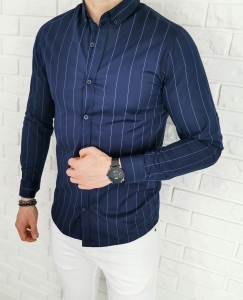 Granatowa koszula Tommy Life niebieskie paski
