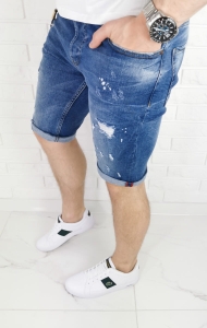 Spodenki jeansowe męskie z dziurami łańcuszkiem 7204 premium