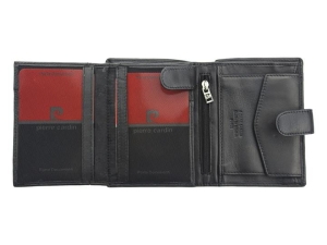 Pierre Cardin Tilak 25 326A nero męski pionowy skórzany czarny portfel