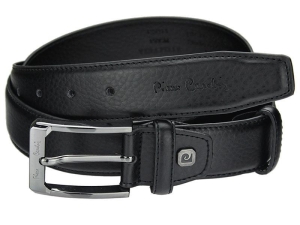 Czarny skórzany elegancki pasek Pierre Cardin 5011 ROB01