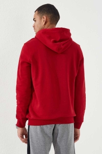 Bordowa bluza z kapturem kangurka Air Force Tommy Life 87838