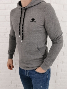 Szara bluza męska kangurka kaptur Tommy Life 87872
