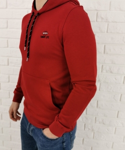 Bordowa bluza męska kangurka kaptur Tommy Life 87872