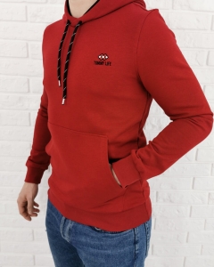 Bordowa bluza męska kangurka kaptur Tommy Life 87872