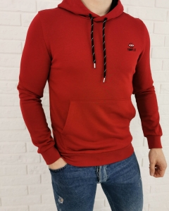 Bordowa bluza męska kangurka kaptur Tommy Life 87872