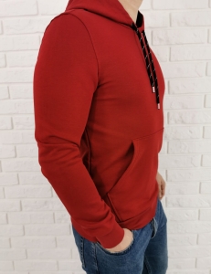 Bordowa bluza męska kangurka kaptur Tommy Life 87872