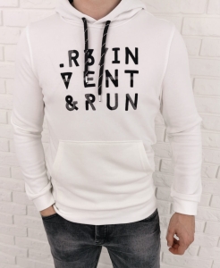 Biała męska bluza z napisami kangurka Tommy Life 87867