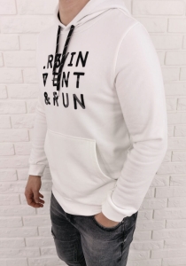 Biała męska bluza z napisami kangurka Tommy Life 87867
