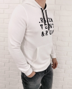 Biała męska bluza z napisami kangurka Tommy Life 87867
