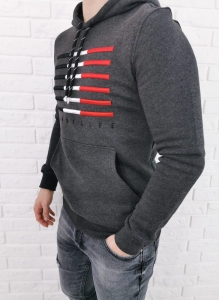 Szara ciepła bluza z kapturem kangurka Tommy Life