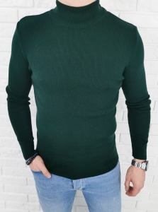 Półgolf sweter zielony męski 3431