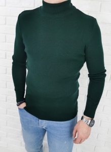 Półgolf sweter zielony męski 3431
