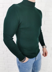 Półgolf sweter zielony męski 3431