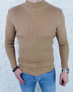 Półgolf sweter męski beżowy 3431